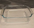 Vintage PYREX 222 8x8 Square Clear Glass Baking Dish Cake Pan Made in USA EUC