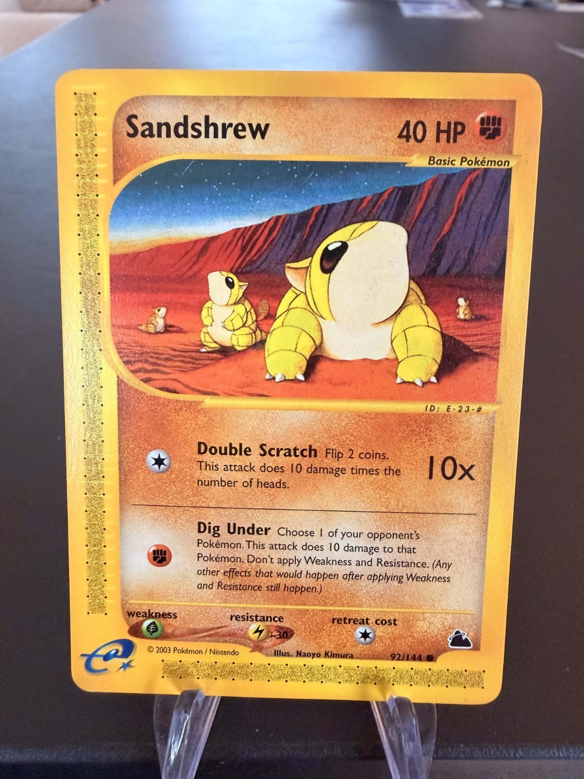 Sandshrew 92/144 Skyridge Common Non-Holo Vintage Pokemon Card e-Reader WOTC NM