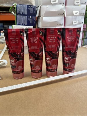 QTY 4 - Bath & Body Works WINTER CANDY APPLE Body Cream Lotion Moisturizer 8oz