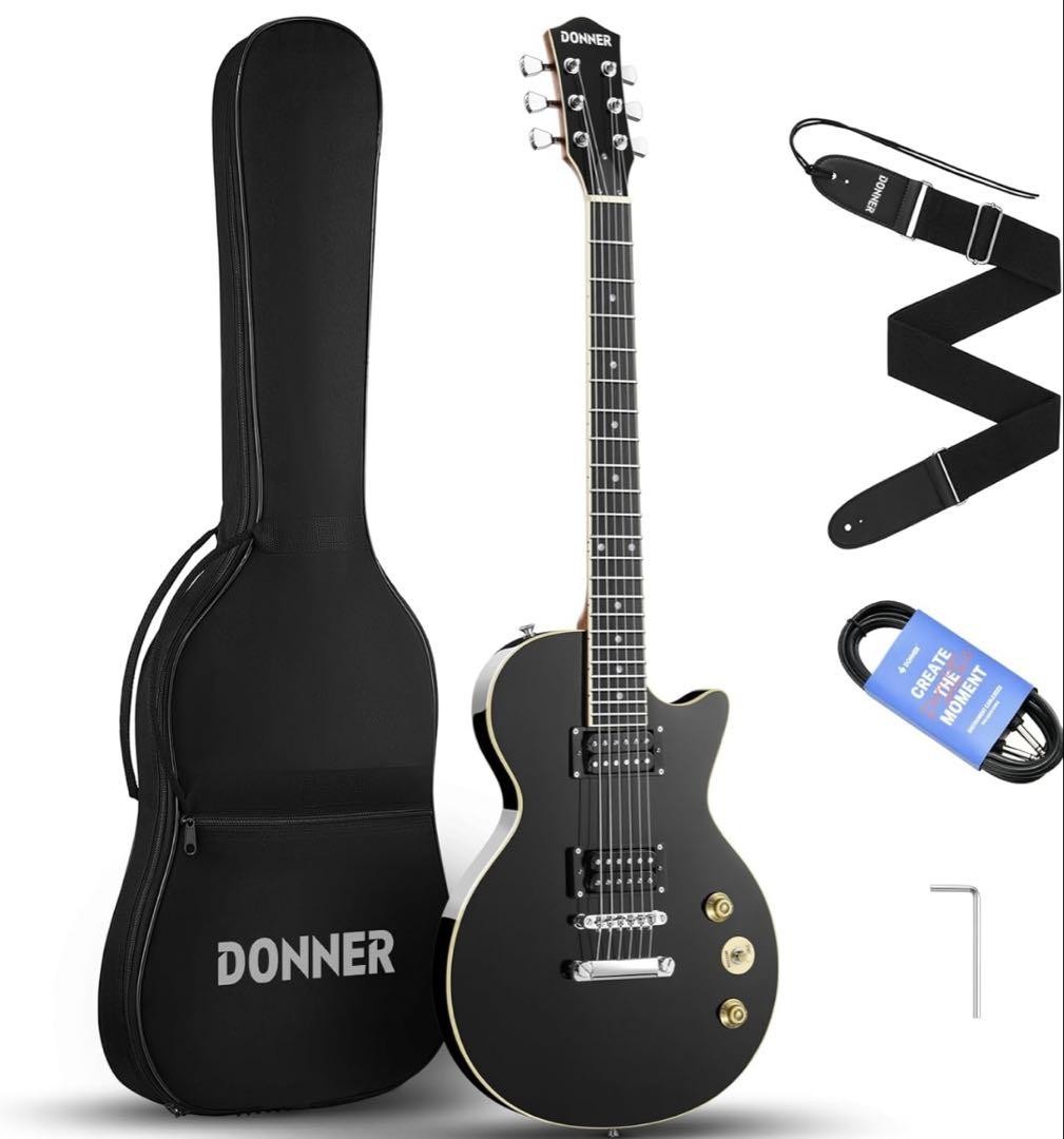 Donner エレキギター レスポール タイプ DL-124 黒 美品 2 美品】Donner エレキギター レスポール タイプ DL-124 黒 送料込