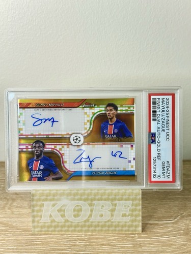2024-25 Topps Finest UEFA Yoram Zague/Senny Mayulu Dual Auto Gold /50 RC PSA 10