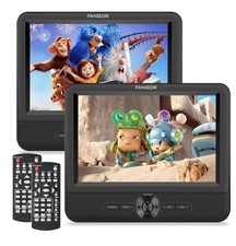 FANGOR F-611 Dual Screen DVD Player 7.5 Inch USB/SD Portable For Car - Black