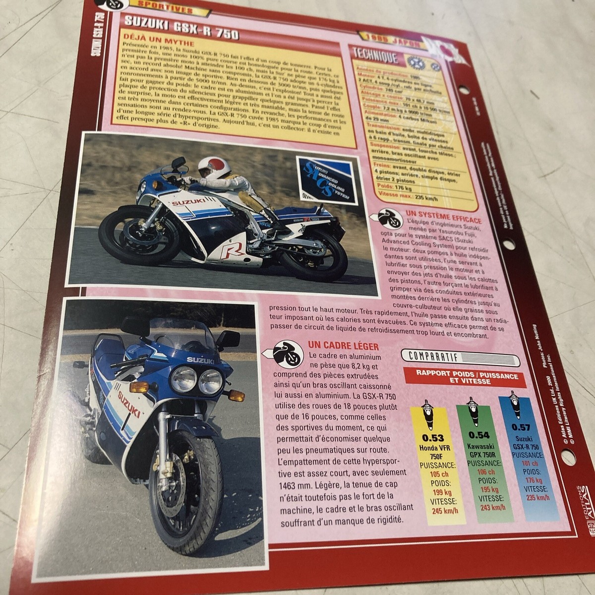 Suzuki GSX-R 750 1985 Motorcycle Passion Collection Atlas | eBay