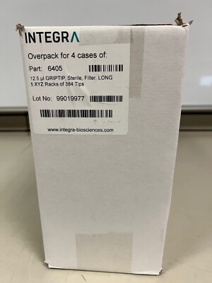 Integra 6405, Box of 4 (12.5µl Sterile Filter Long 5 Rack of 384), FREE SHIP