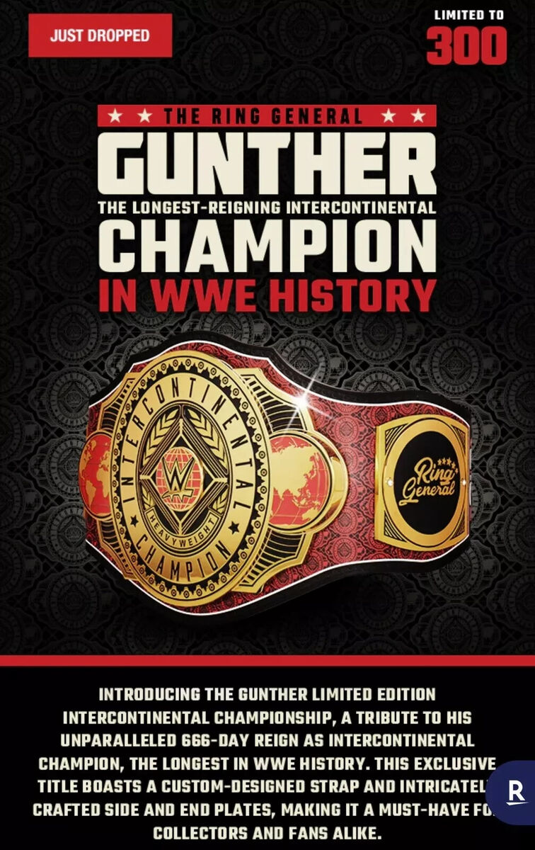 Gunther 666 Days Signature Series Championship WWE BELT Gunther 666 Days Signature Series Championship WWE BELT