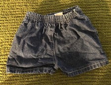 Vintage 1990s Basic Editions Baby Girl/Boy 12 Months Denim Shorts