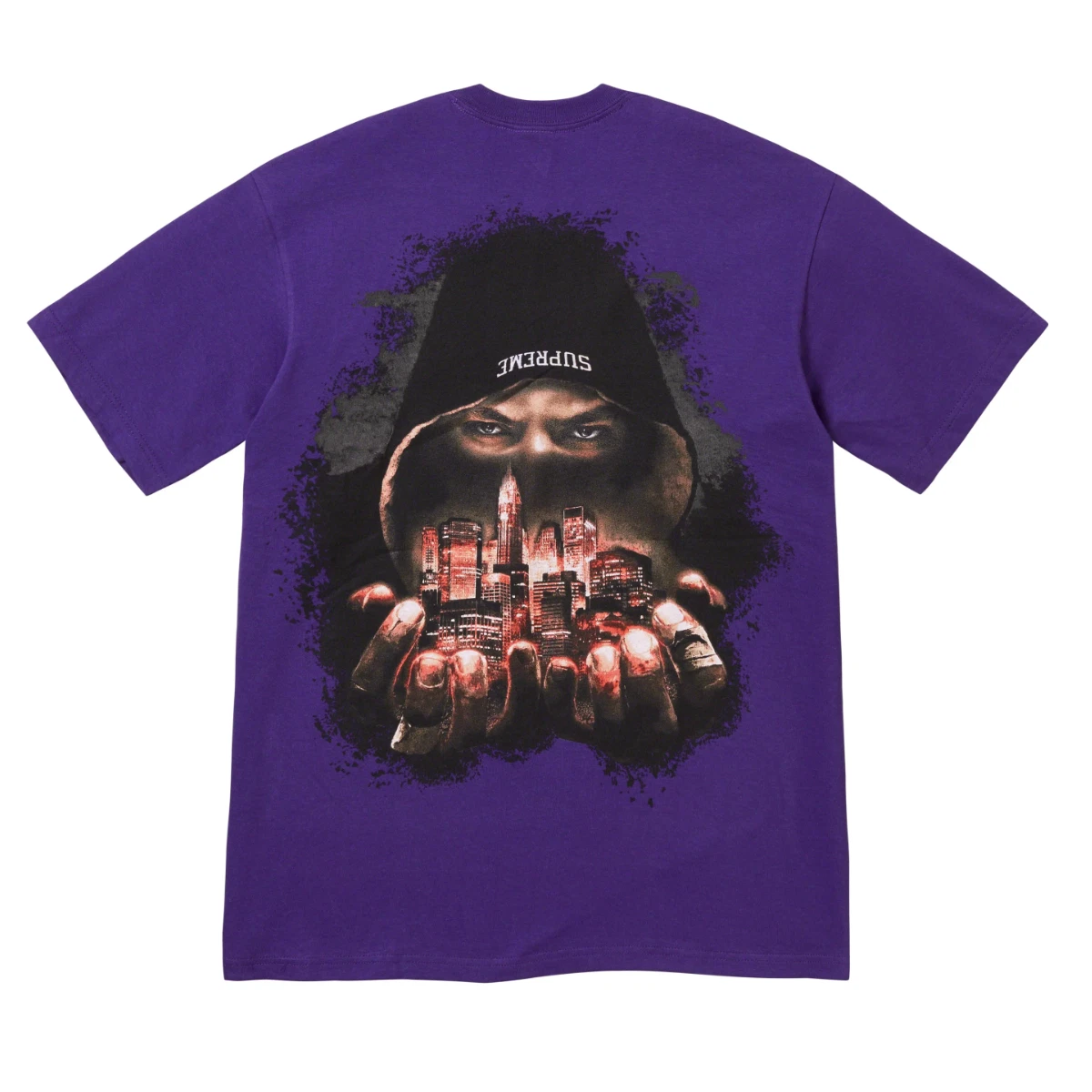 Neuf avec étiquettes T shirt Supreme Def Jam Fight For NY Fighter hommes M violet FW23 AUTHENTIQUE