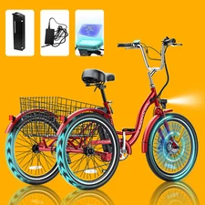 NAIZEA Electric Trike, Electric Tricycle for Adults, 26" 24" Ebike 350W Motor