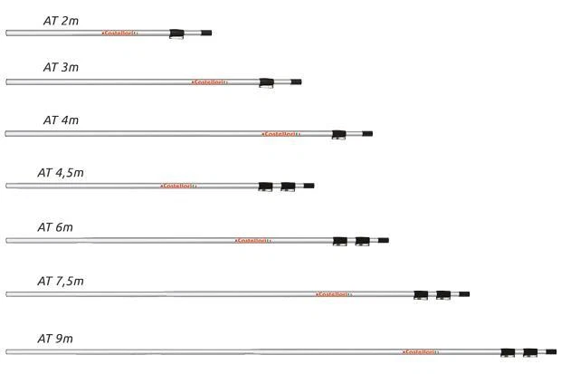 ASTA TELESCOPICA SERIE AT 6 METRI 3 MODULI PROFESSIONALE CASTELLARI