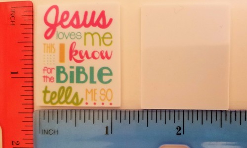 5 Piece Planar Flat Back Resins Hair Bow Centers Jesus Loves Me This I Know - Picture 2 of 2