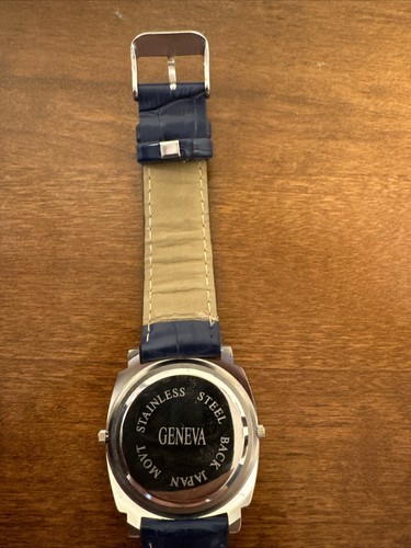 Geneva Dual Time Uhr, Edelstahlboden, Originalband, neue Batterie - Bild 6 von 7