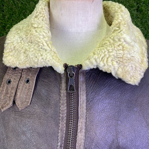 Vintage 80s 90s C&A WWII Style US Air Force Type B-3 Bomber Leather Jacket - Picture 7 of 22