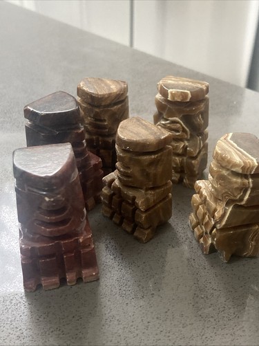 15 Vintage Brown Marble Onyx Stone Replacement Pawn Chess Pieces - Picture 6 of 13