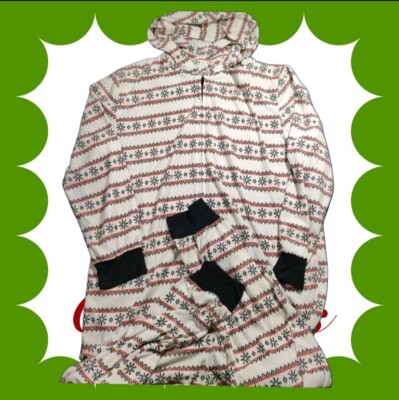 Pigiama Intero Bianca Invernale con Cappuccio Donna Taglia Grande