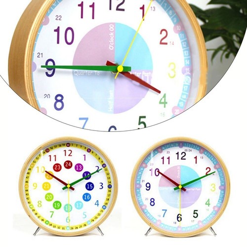 Horloge Murale Apprentissage Enfants 30 Cm Silencieuse - Horloge Colorée Sans Tic-Tac Pour Chambre Et Classe