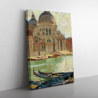 Gondolas In Venince By Carl Moll Canvas Wall Art Print Framed Picture Home Decor
