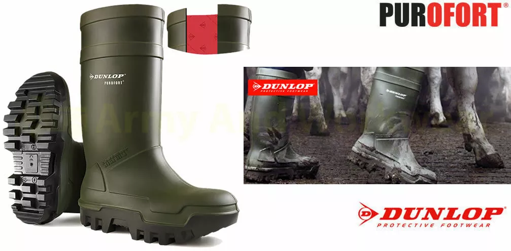 Dunlop Purofort Thermo Full Safety Wellington Work Boots Steel