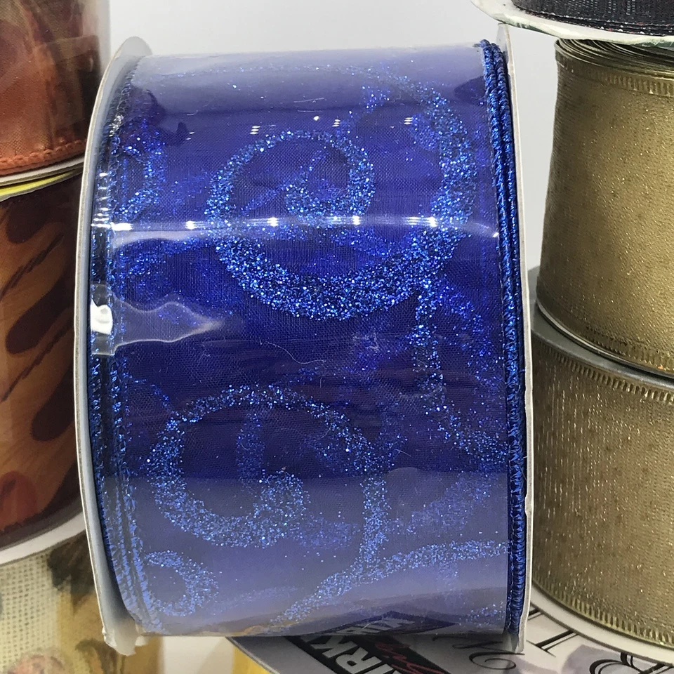 Spools of Ribbon Scrapbooking Trim Multiple Colors & Sizes Lot of 10 Wide Rolls - Image 4 of 4