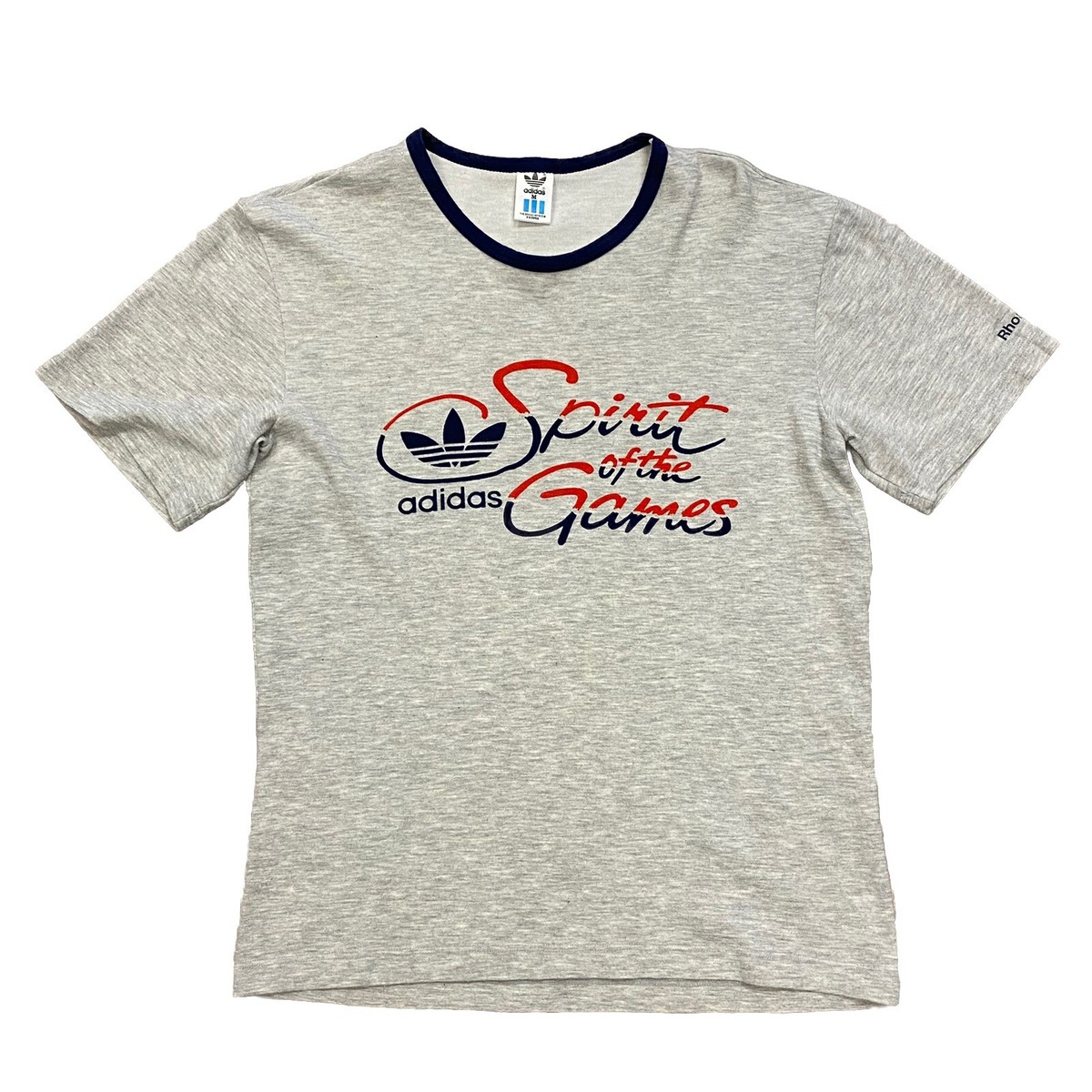 adidasTシャツ VTG ADIDAS 1984 USA OLYMPICS LA T-SHIRT HEATHER GRAY SPIRIT