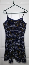 J Crew Dark Blue Floral Mini Lined Sundress Size 10