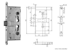 BMH Einsteckschloss Stahltürschloss 1739 Türschloss 65/72/9 Stulp 24x235