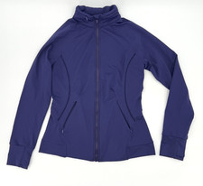 Fabletics Jacket Womens Small Purple Full Zip Fold-away Hood Pockets Activewear