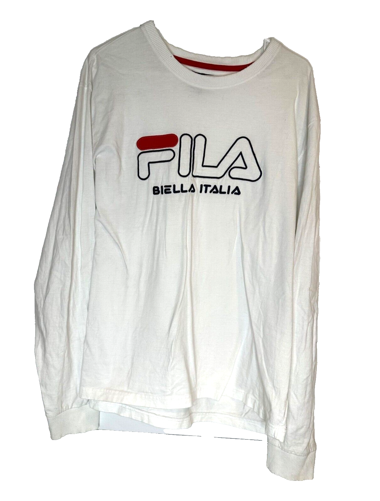 T shirt Fila Biella Italia Barneys New York manica lunga bianca uomo XXL