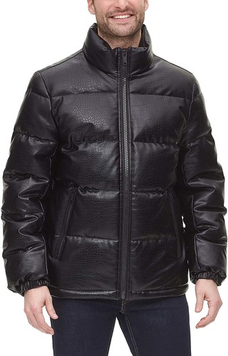 DKNY Men's Faux Leather Quilted Ultra 