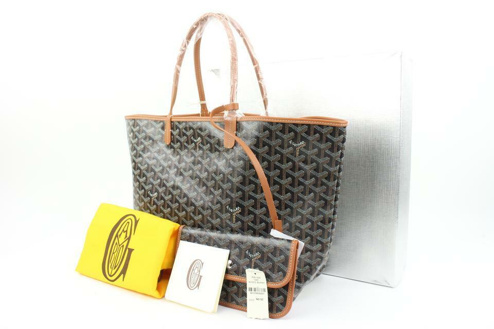 Goyard Rare Orange Chevron St Louis PM Tote with Pouch 118gy30 at