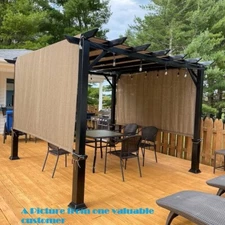 Outdoor Pergola Shade Cover Canopy w/ Heavy Duty Weighted Metal Rod and Paracord