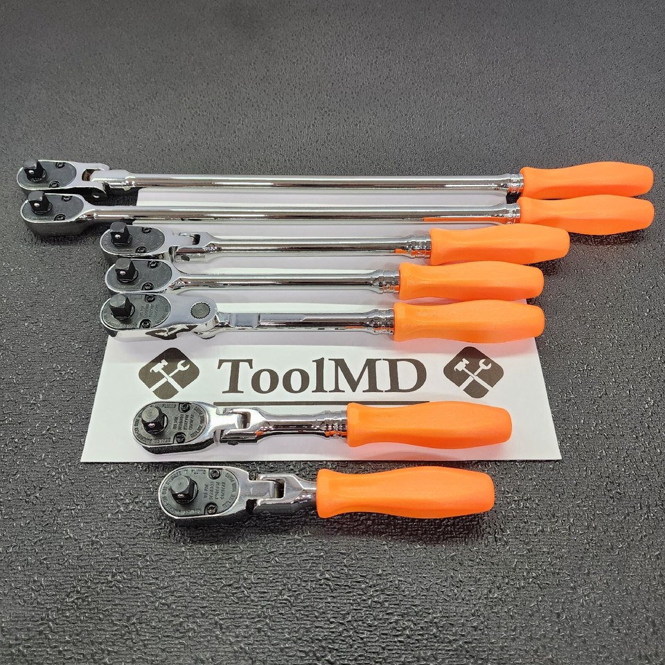 Snap On Ratche Snap-on Tools USA NEW 7pc ORANGE Hard Handle 3/8