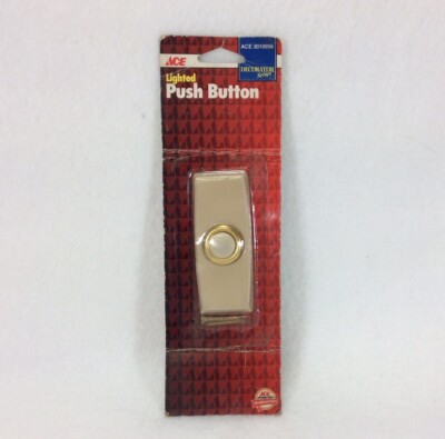 Vintage ACE Lighted Door Bell Push Button 6-16V Flush or Surface