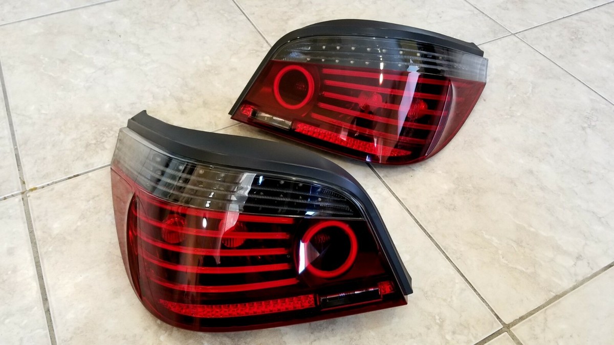 OEM BMW E60 LCI Tail Lights - Blackout Mod + Halo Upgrade 528i 