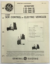 GE SCR Control For Electric Vehicles Instructions IC4483F Models 100, 200, 300