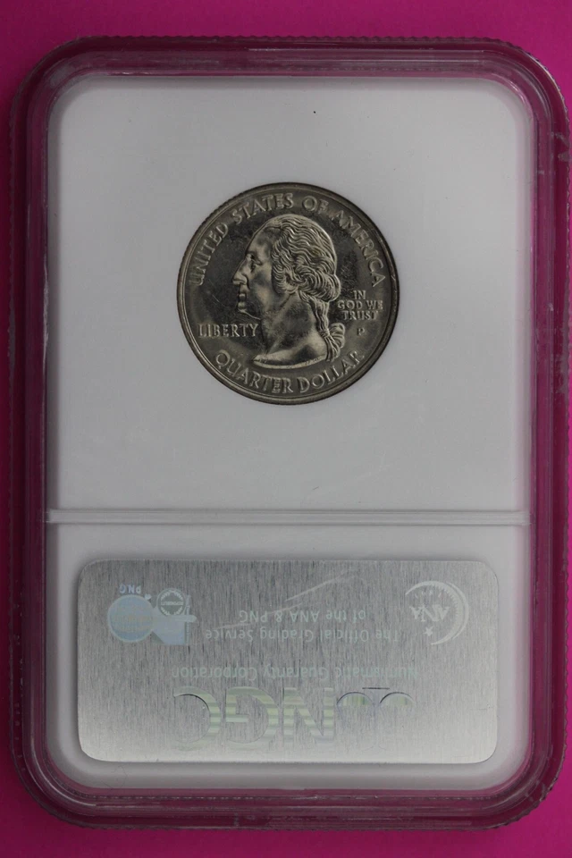 2005 P MS 65 Mint Error Die Break West Virginia Clad State Quarter NGC Slab 428 - Image 2 of 3
