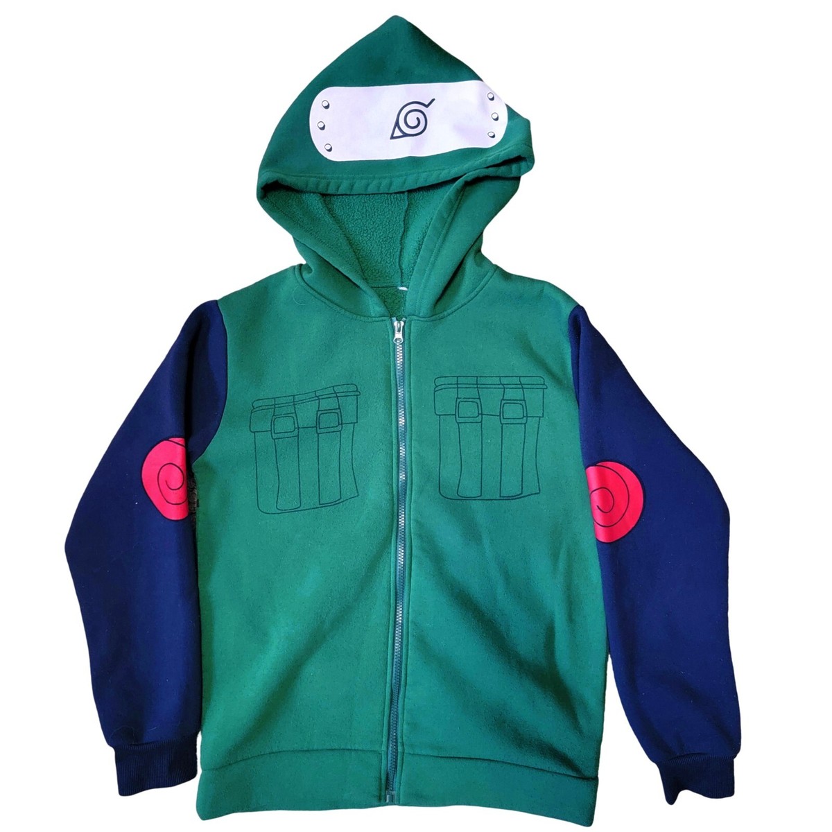 Childs Unisex Naruto Kakashi Hatake Hoodie Sweater Jacket (Large