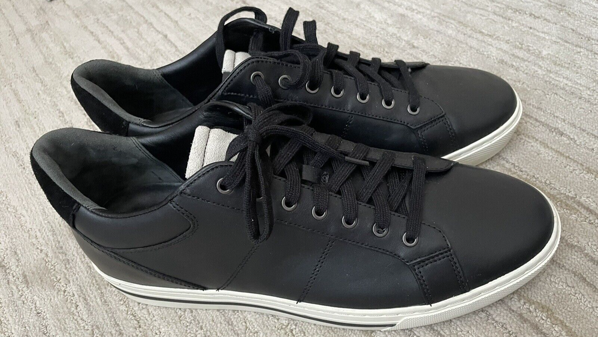 Vince lace-up sneaker leather black Men's size NWOB