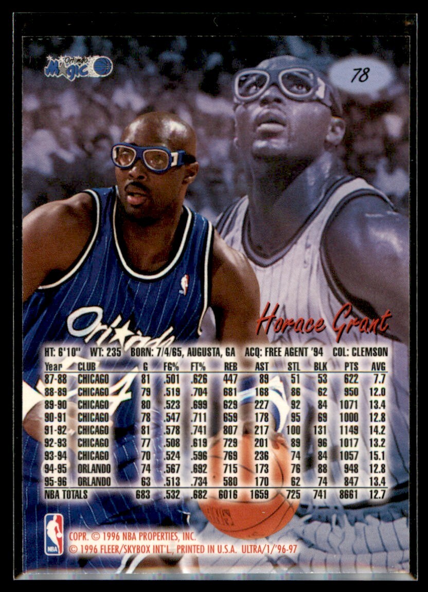 1996-97 Ultra Horace Grant Orlando Magic #78 | eBay
