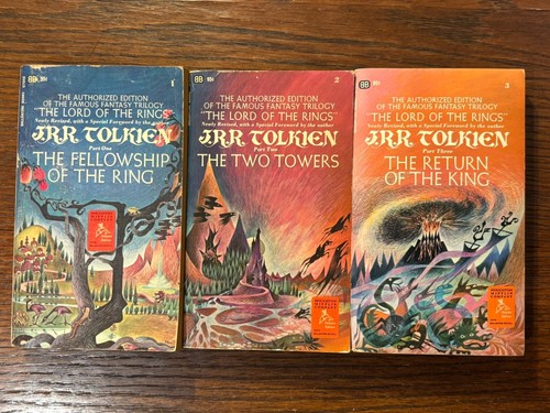 J.R.R. Tolkien Lord of the Rings 3-PB set Ballantine 1970 VG+ triptych cover