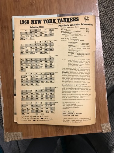 NY Yankee 1968 Yearbook (1) - 第 1/1 張圖片