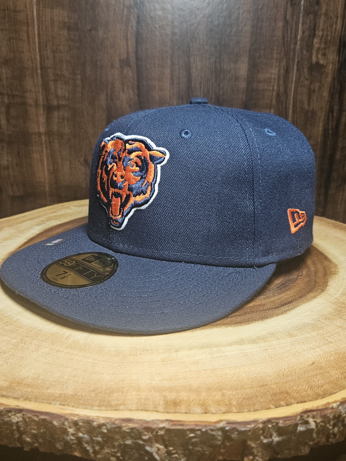 Chicago Bears NFL New Era 59Fifty Fitted Cap Size 7 1/8 Blue & Orange BNWT