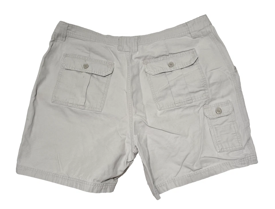 Pantalones Cortos Carpintero Saddlebred Para Hombre 40 Beige Blanco Bolsillos Frente Plano Foto 2 de 4