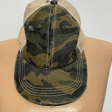 C.C. Women s Camo Mesh Green Cream Trucker Ponytail Cap Hat