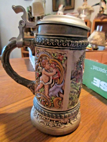 Beer Stein Old Gerz W Germany Hunting Scene - Picture 5 of 8