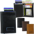 FIGURETTA RFID Aluminum Wallet Leather Pouch Purse Wallet Card Holder