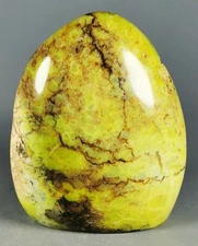 Amazing Green Opal Pattern Freeform Reiki Palm Stone from Madagascar