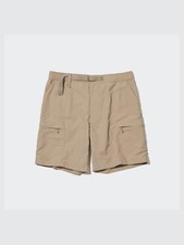 NWT UNIQLO Geared Shorts Sz S Cargo Water-Repellent Khaki 8'' Japan Belted