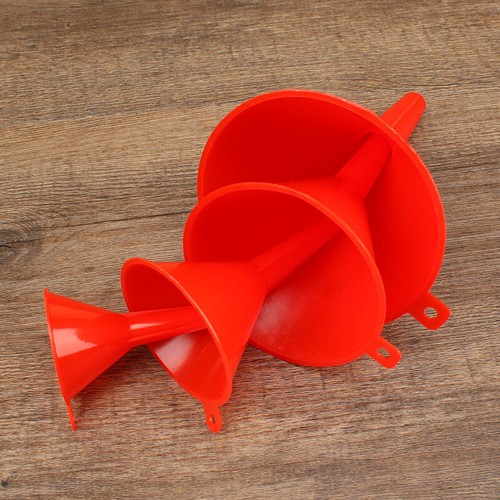 4Pcs Red Medium Liquid Plastic Funnel kitchen Funnel Set Variety Large Small AU - Picture 4 of 10