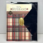 Premium VALENTINE'S DAY Card FOR HUSBAND, Tartan Plaid by Hallmark + Envelope