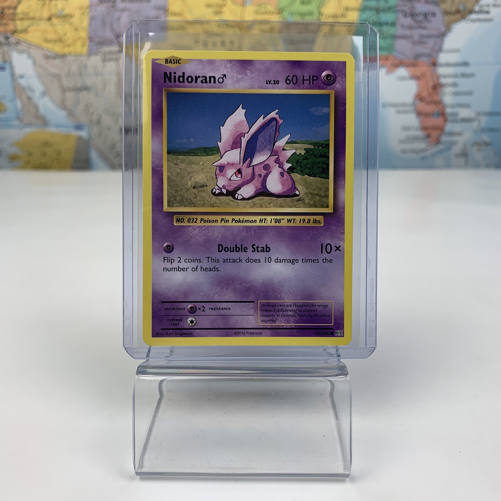 SHIPS SAME DAY Pokemon Card Nidoran 43/108 Psychic Type NO. 032 Poison Pin  TCG | eBay